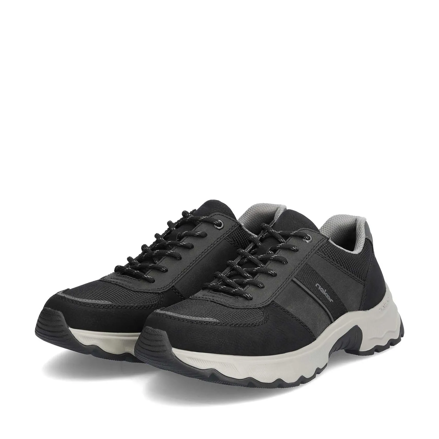 Rieker Low Shoes & Slippers-Men'S Lace-Up Shoes Asphalt Black