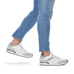 Rieker Sneakers-Men'S Low Sneaker Brilliant-White Graphite-Grey