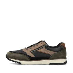Rieker Sneakers-Men'S Low Sneaker Black-Beige-Green