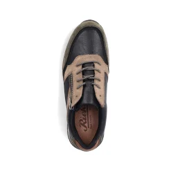 Rieker Sneakers-Men'S Low Sneaker Black-Beige-Green