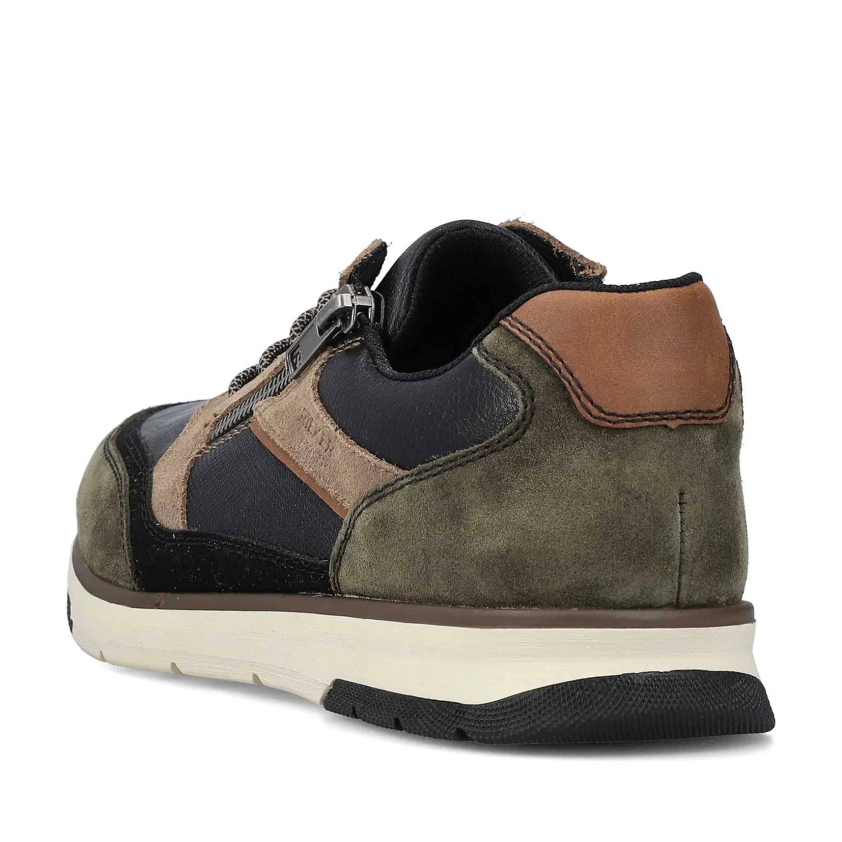 Rieker Sneakers-Men'S Low Sneaker Black-Beige-Green