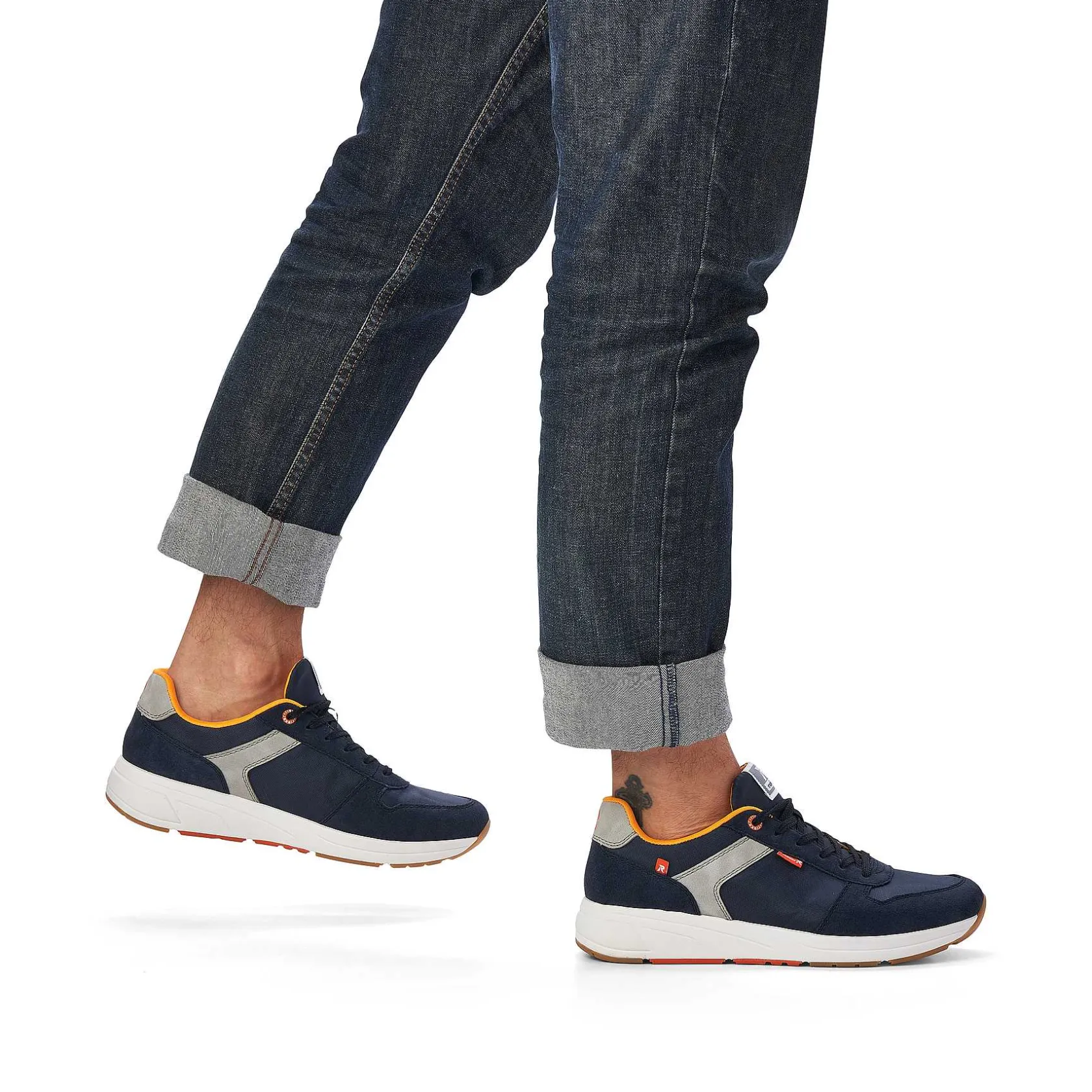 Rieker Sneakers-Men'S Low Sneaker Navy-Blue Steel-Grey
