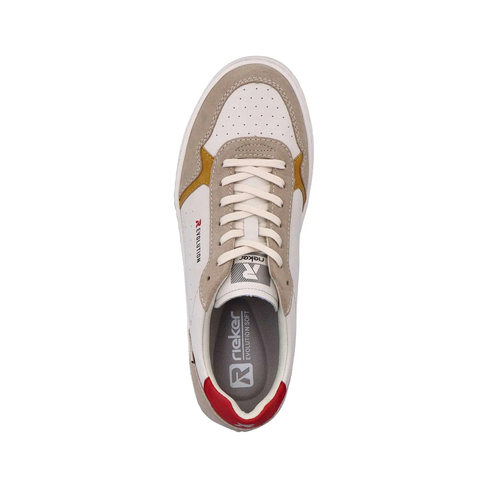 Rieker Sporty Styles-Men'S Low Sneaker Vanilla-White Clay-Beige