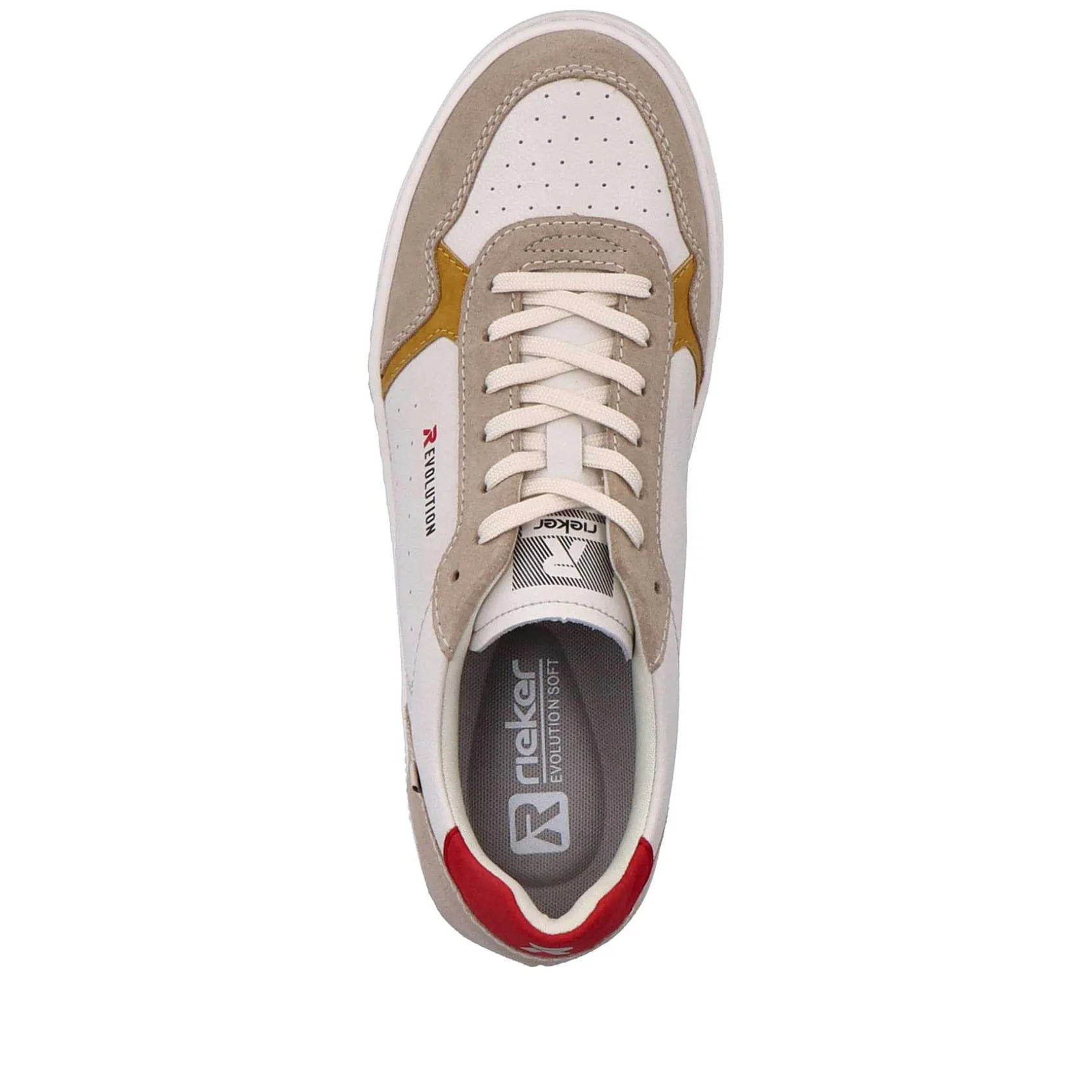 Rieker Sporty Styles-Men'S Low Sneaker Vanilla-White Clay-Beige