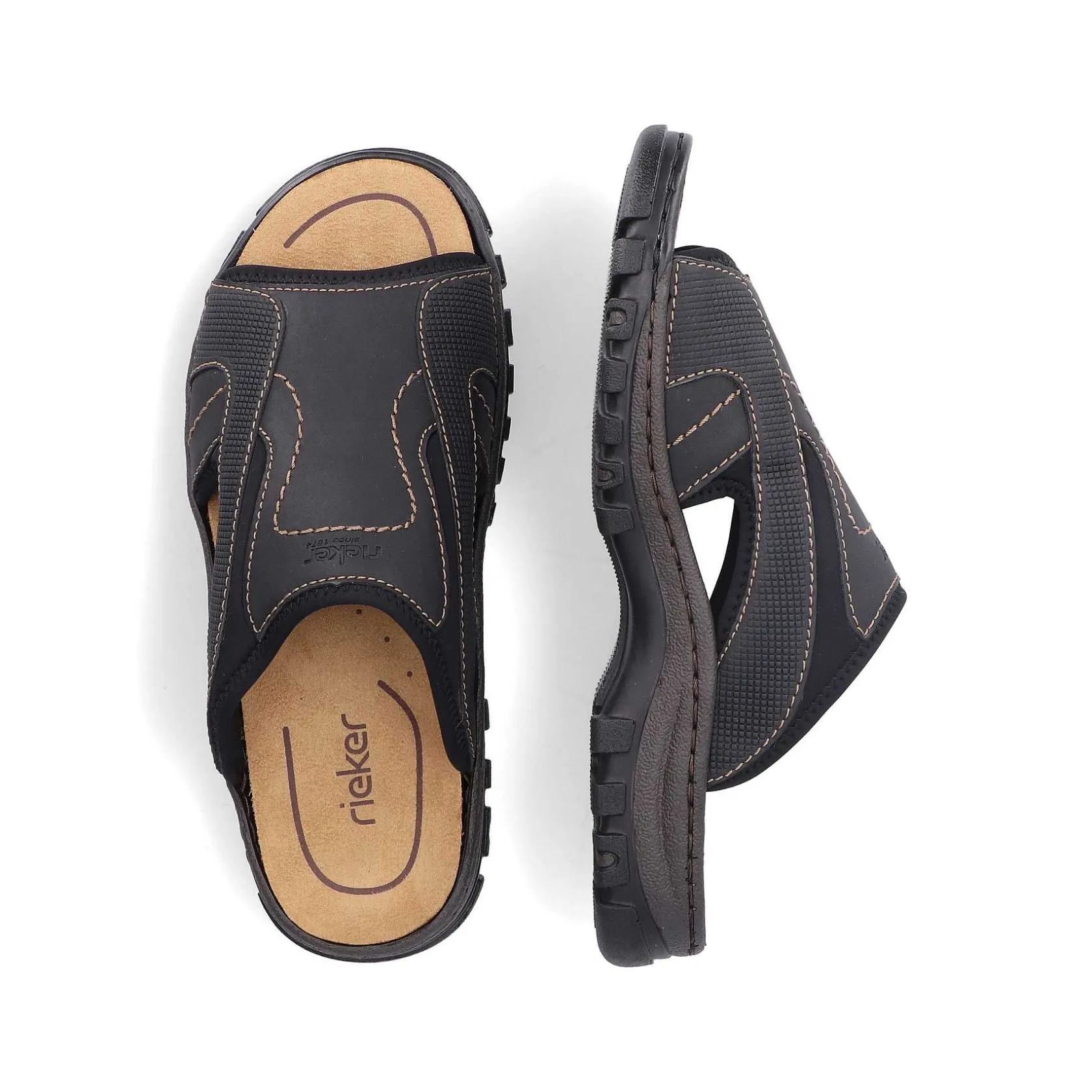 Rieker Mules & Slippers-Men'S Mules Black Gray