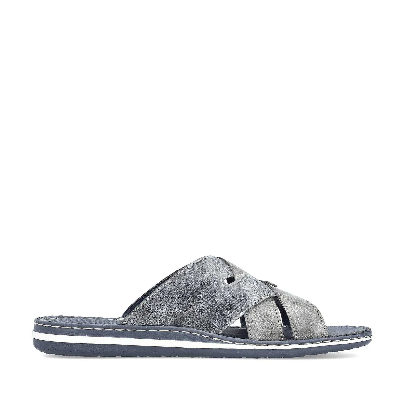 Rieker Summer Shoes-Men'S Mules Blue Gray