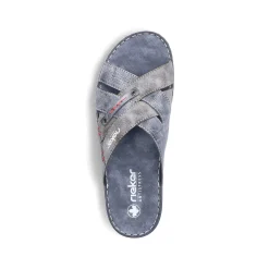 Rieker Summer Shoes-Men'S Mules Blue Gray