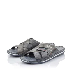 Rieker Summer Shoes-Men'S Mules Blue Gray