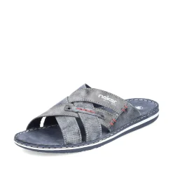 Rieker Summer Shoes-Men'S Mules Blue Gray