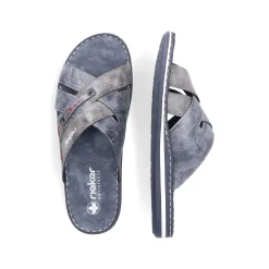 Rieker Summer Shoes-Men'S Mules Blue Gray