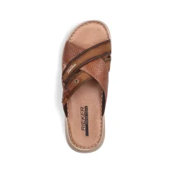 Rieker Summer Shoes-Men'S Mules Chestnut Brown