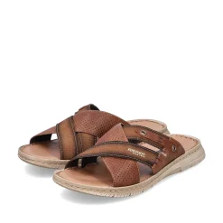 Rieker Summer Shoes-Men'S Mules Chestnut Brown