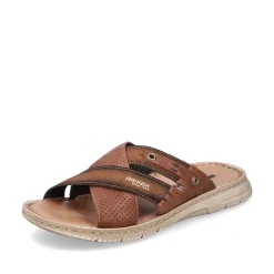 Rieker Summer Shoes-Men'S Mules Chestnut Brown