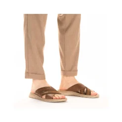 Rieker Summer Shoes-Men'S Mules Chestnut Brown