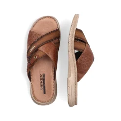 Rieker Summer Shoes-Men'S Mules Chestnut Brown