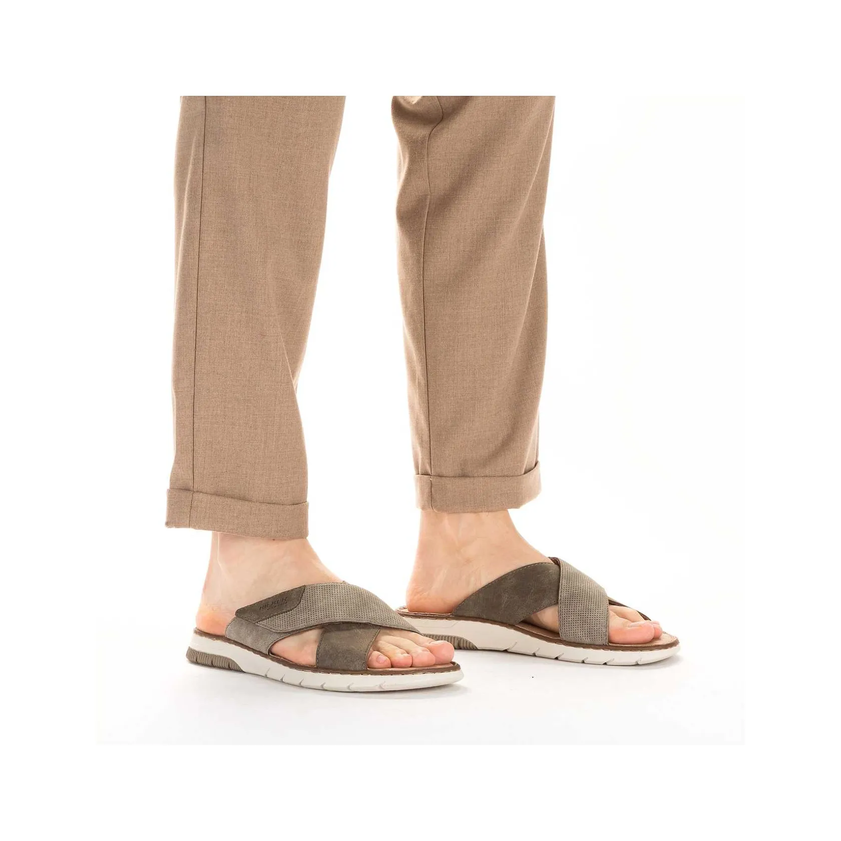 Rieker Summer Shoes-Men'S Mules Nut Brown