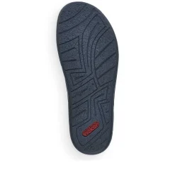 Rieker Summer Shoes-Men'S Mules Ocean Blue-Nut Brown