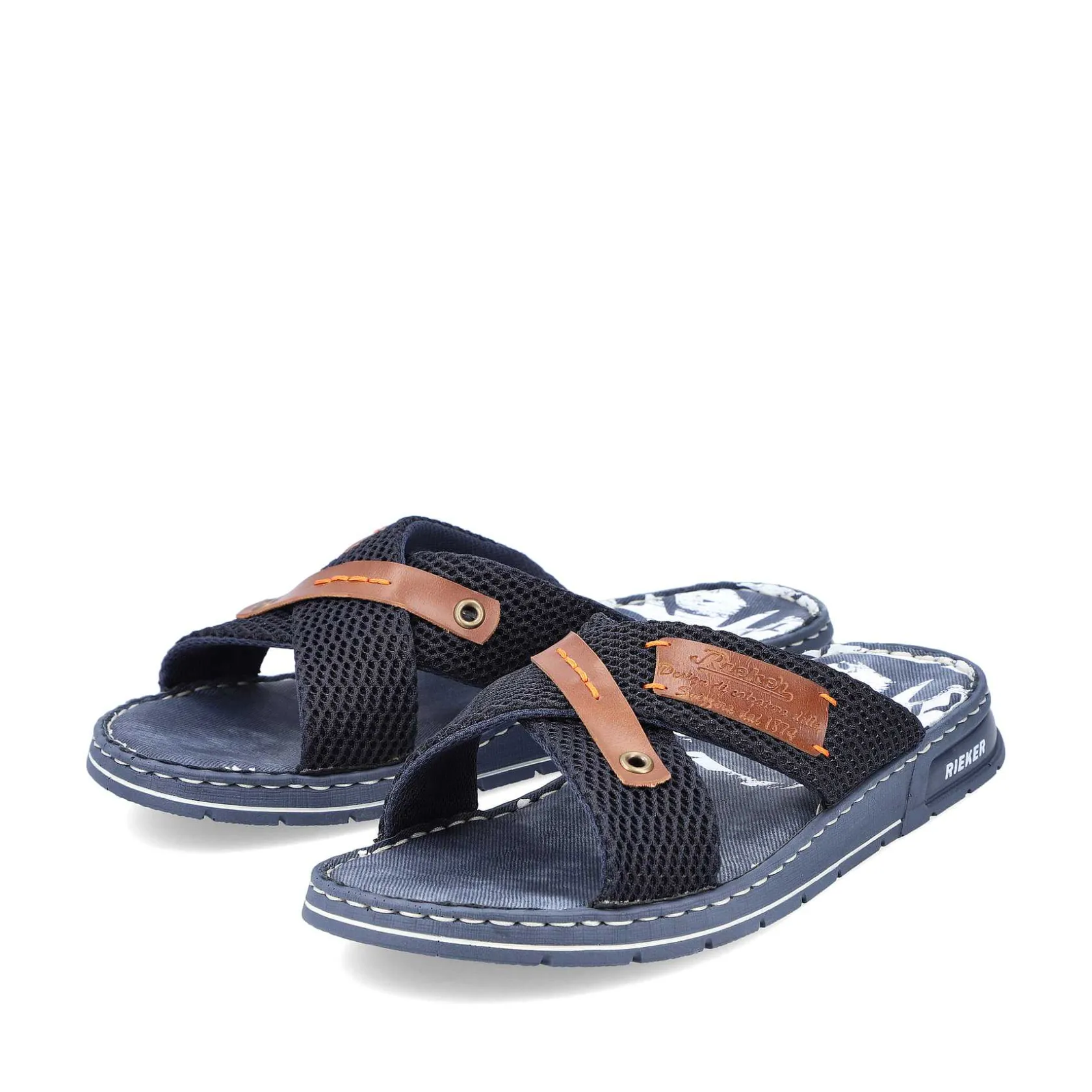 Rieker Mules & Slippers-Men'S Mules Pacific Blue-Brown