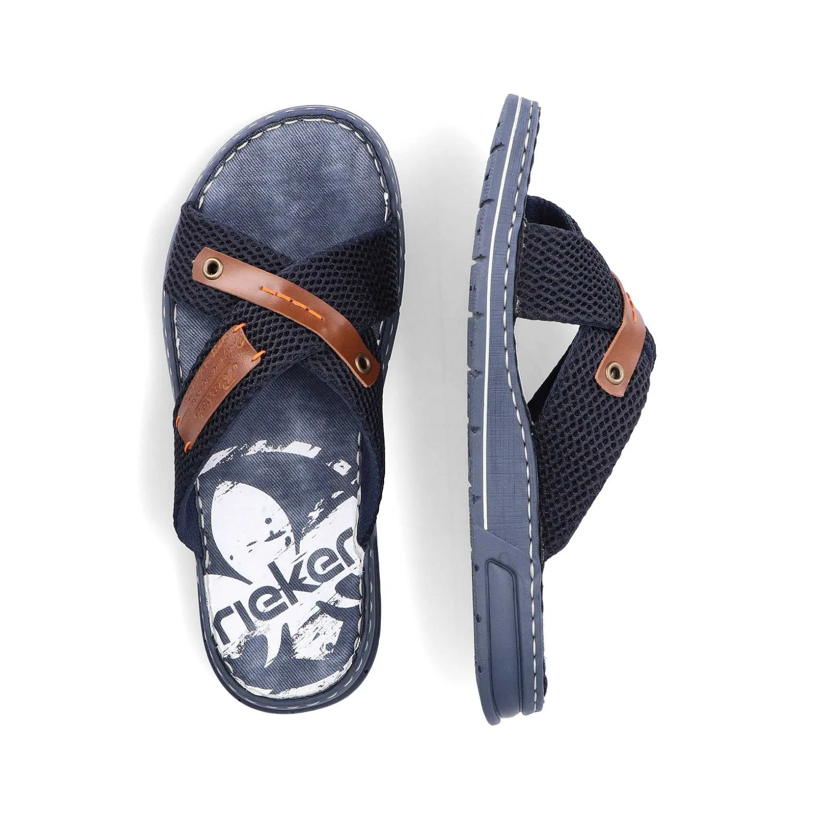 Rieker Mules & Slippers-Men'S Mules Pacific Blue-Brown