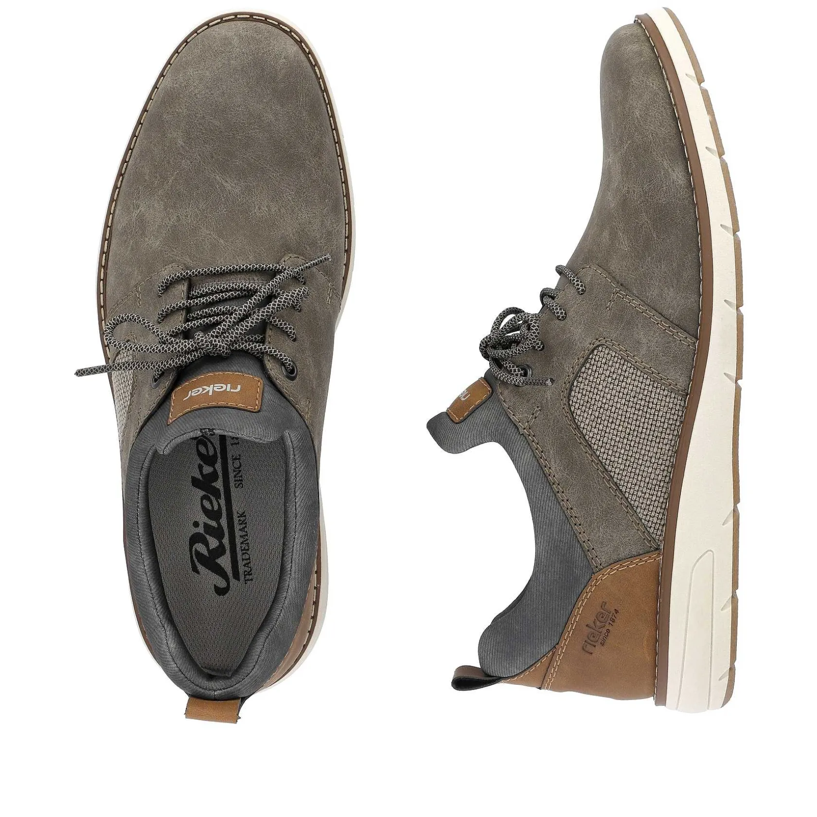 Rieker Business Shoes-Men'S Slippers Brown Gray