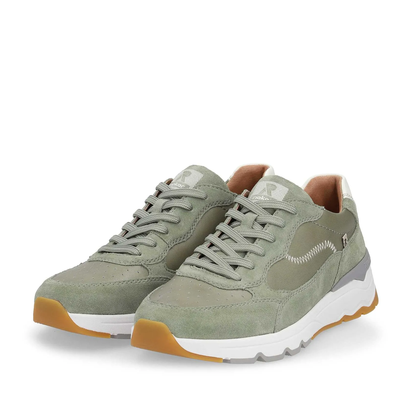 Rieker Sporty Styles-Men'S Sneaker Low Khaki