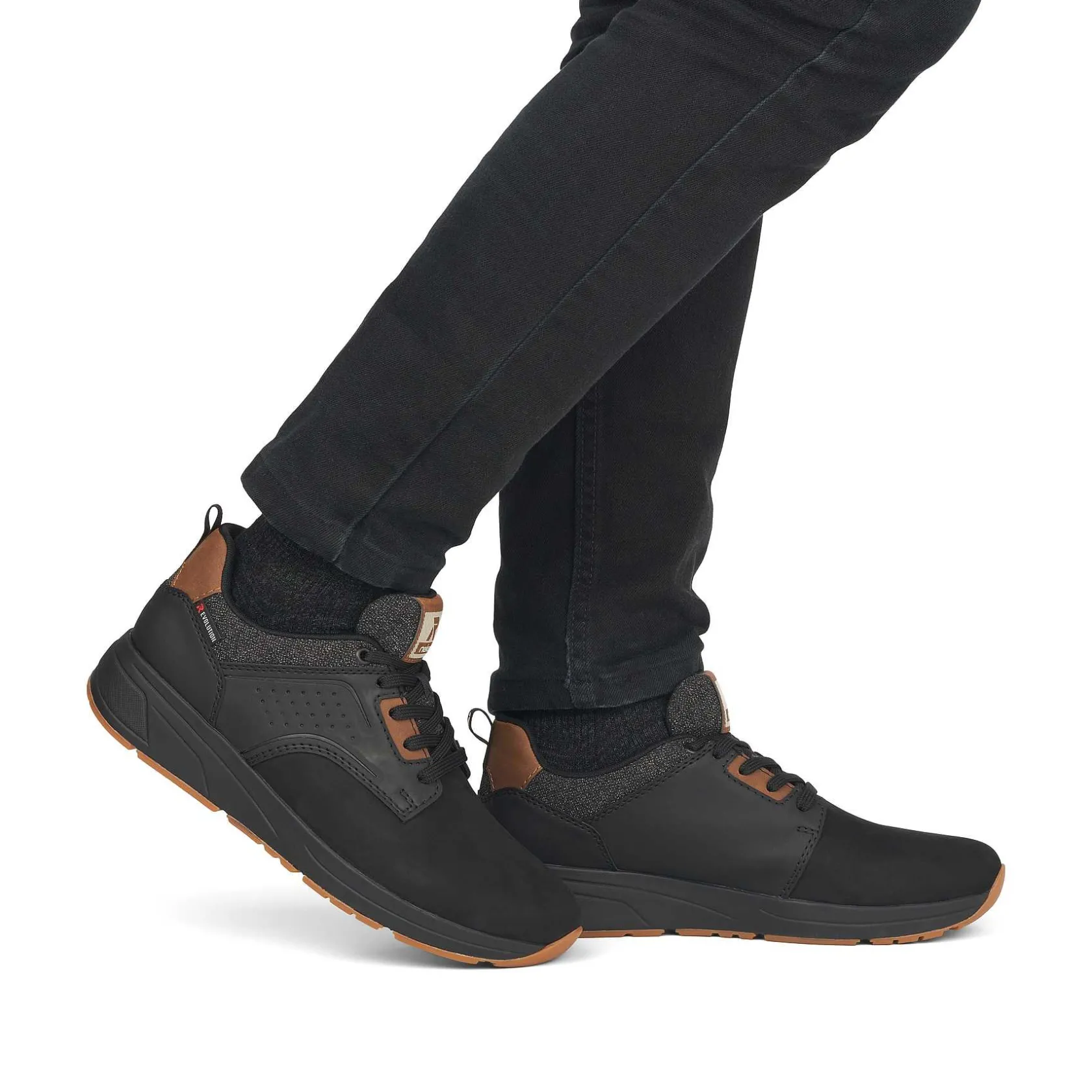 Rieker Sneakers-Men'S Sneaker Low Night-Black Wood-Brown