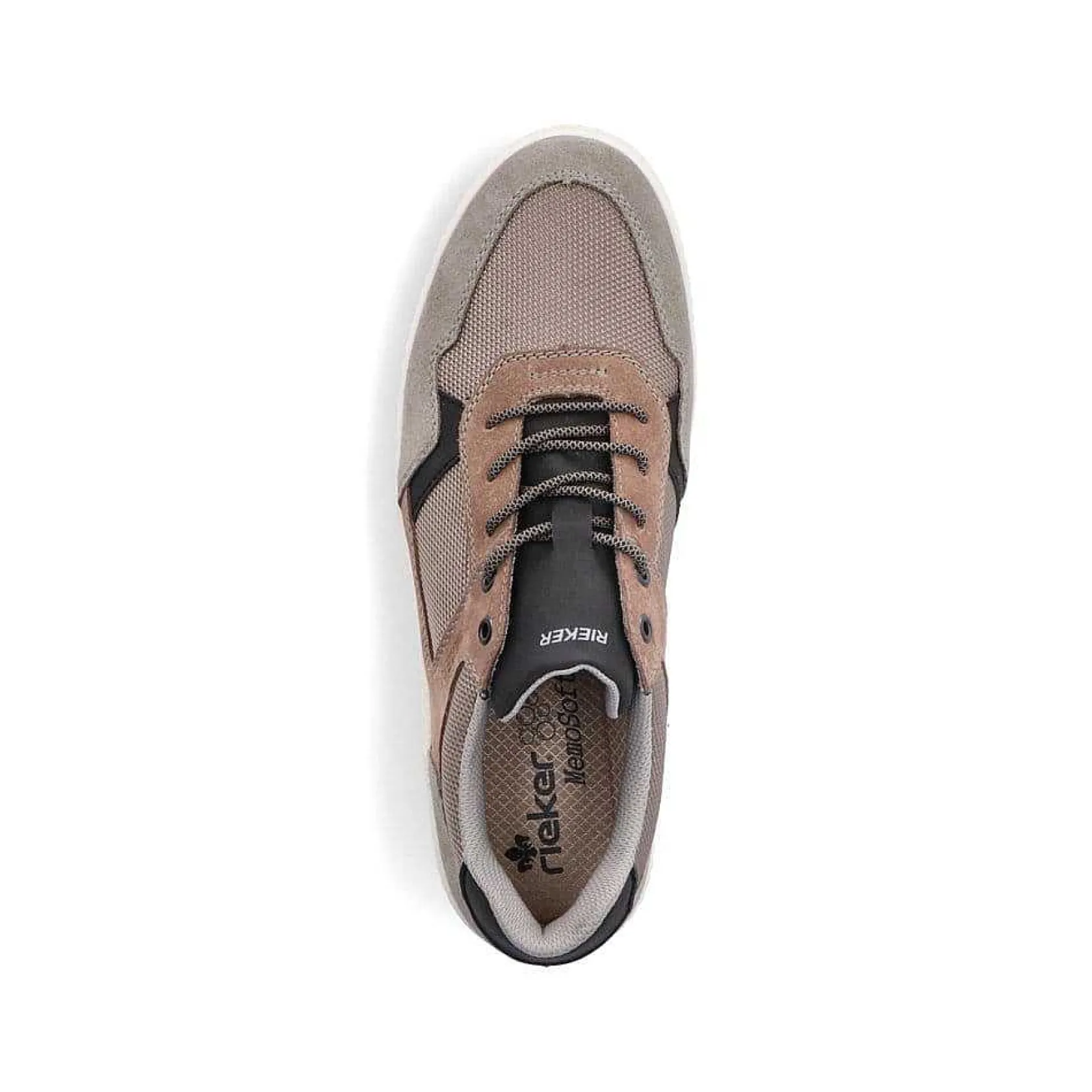 Rieker Business Shoes-Men'S Sneaker Low Platinum Gray-Nut Brown