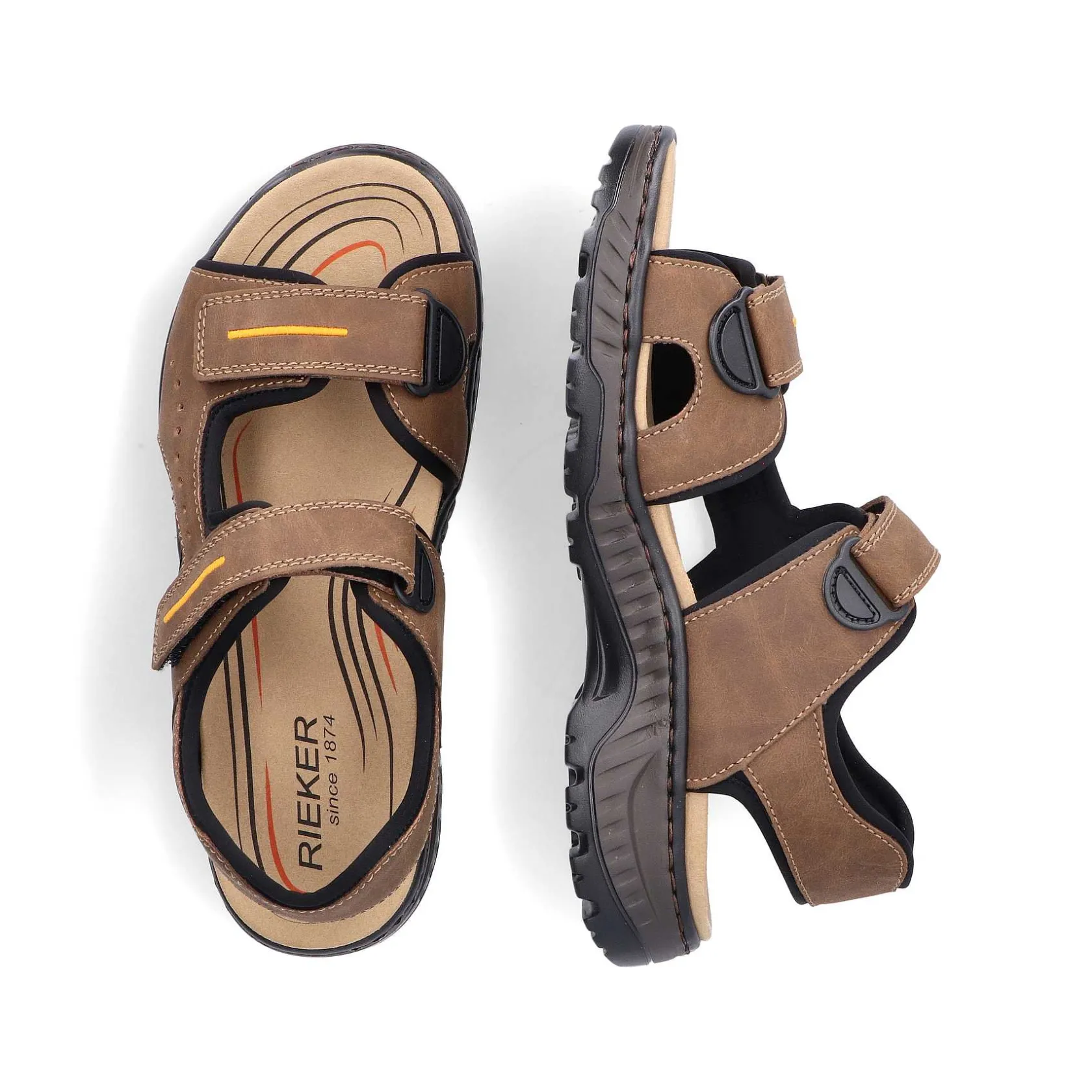 Rieker Sandals-Men'S Trekking Sandals Coffee Brown
