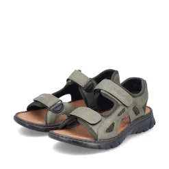 Rieker Summer Shoes-Men'S Trekking Sandals Green Gray