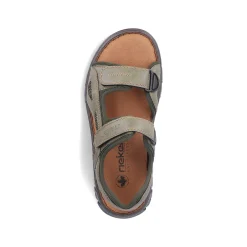 Rieker Summer Shoes-Men'S Trekking Sandals Green Gray
