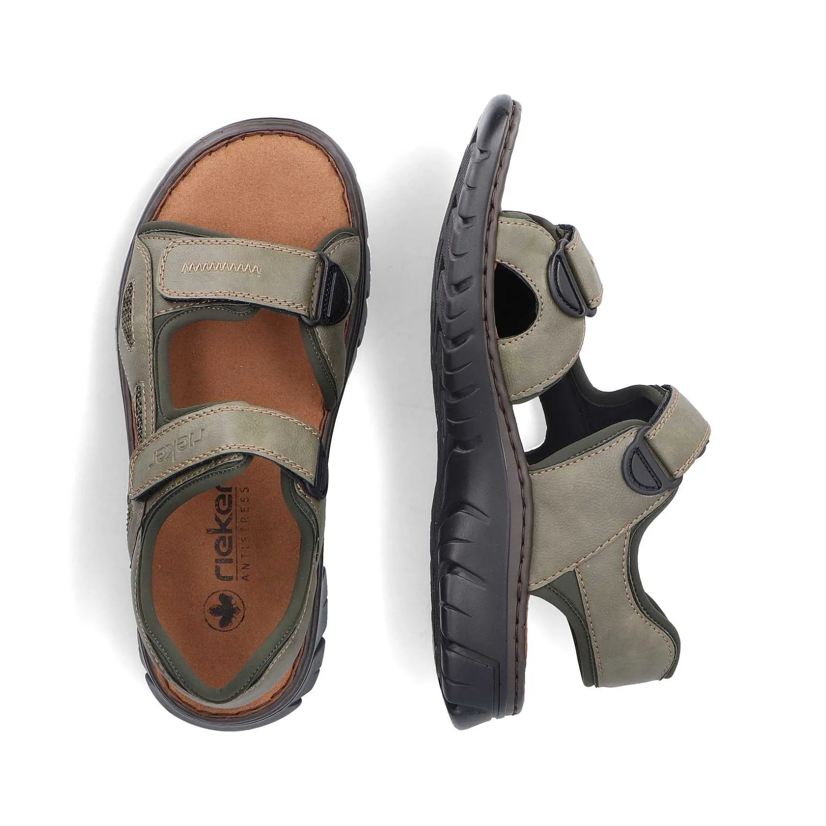 Rieker Summer Shoes-Men'S Trekking Sandals Green Gray