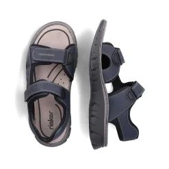 Rieker Summer Shoes-Men'S Trekking Sandals Blue Gray
