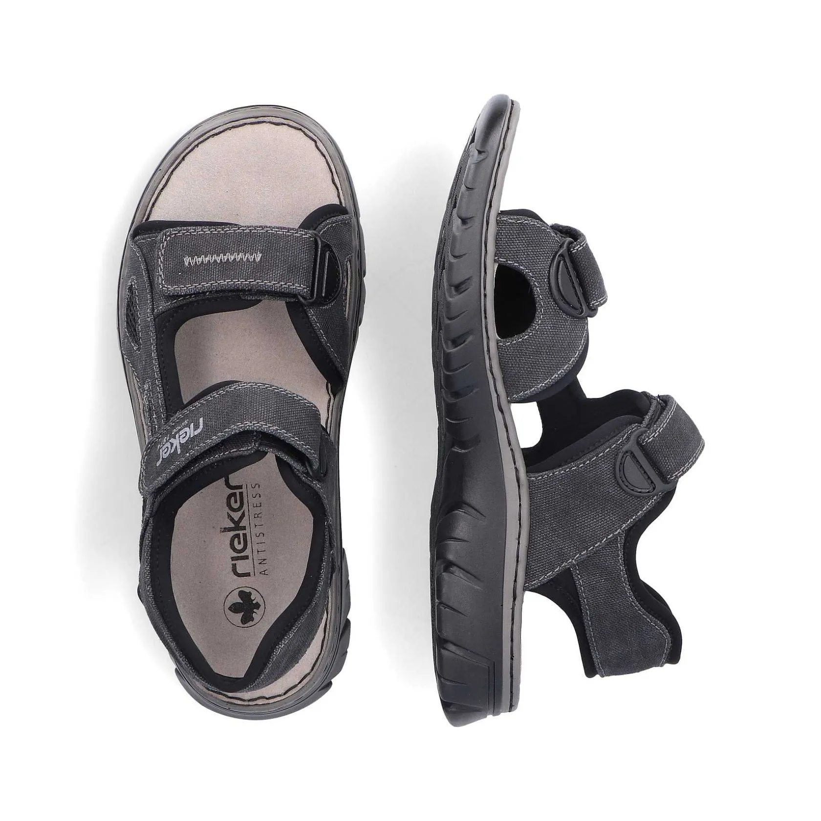 Rieker Summer Shoes-Men'S Trekking Sandals Stone Gray