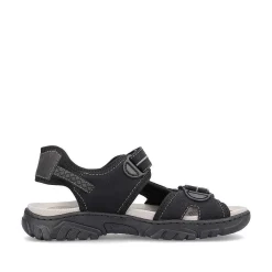 Rieker Sandals-Men'S Trekking Sandals Jet Black