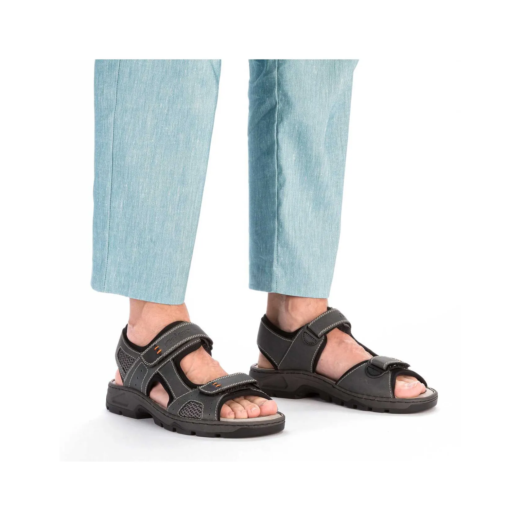 Rieker Sandals-Men'S Trekking Sandals Dark Gray