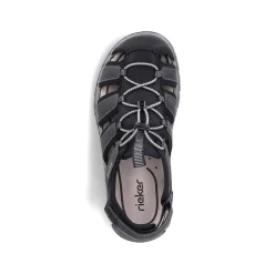 Rieker Summer Shoes-Men'S Trekking Sandals Graphite Black