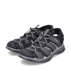 Rieker Summer Shoes-Men'S Trekking Sandals Graphite Black