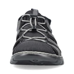 Rieker Summer Shoes-Men'S Trekking Sandals Graphite Black