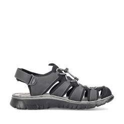 Rieker Summer Shoes-Men'S Trekking Sandals Graphite Black