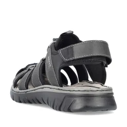 Rieker Summer Shoes-Men'S Trekking Sandals Graphite Black