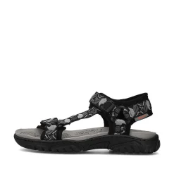 Rieker Sandals-Men'S Trekking Sandals Asphalt Black-Gray