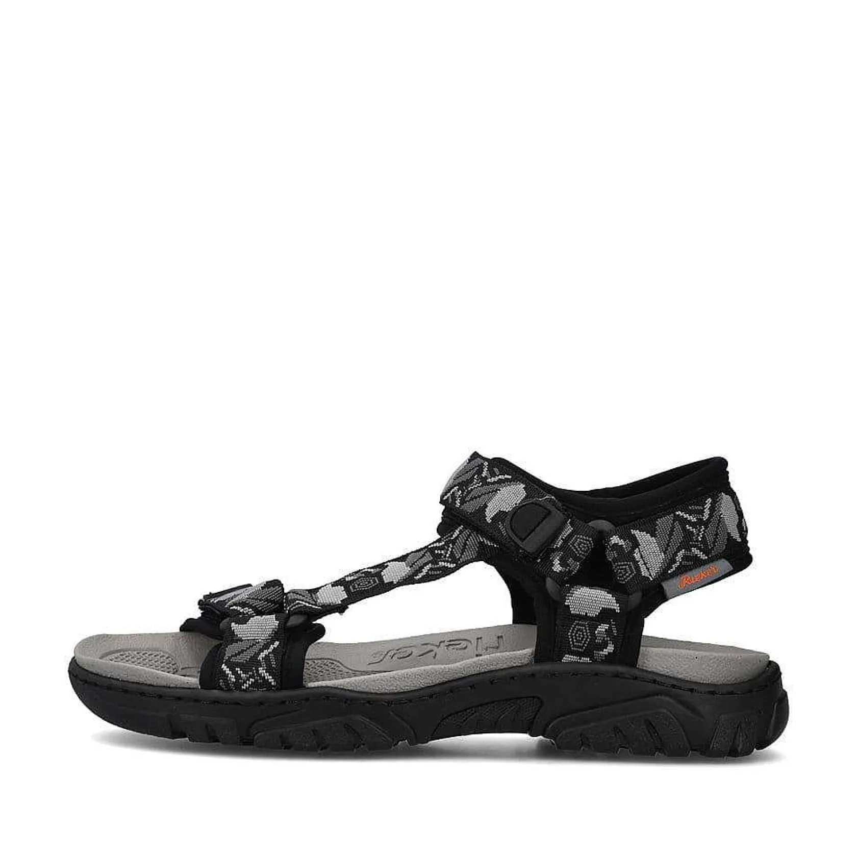 Rieker Sandals-Men'S Trekking Sandals Asphalt Black-Gray