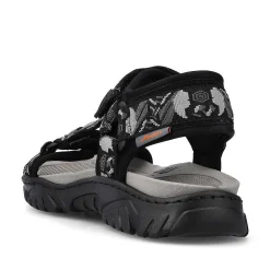 Rieker Sandals-Men'S Trekking Sandals Asphalt Black-Gray