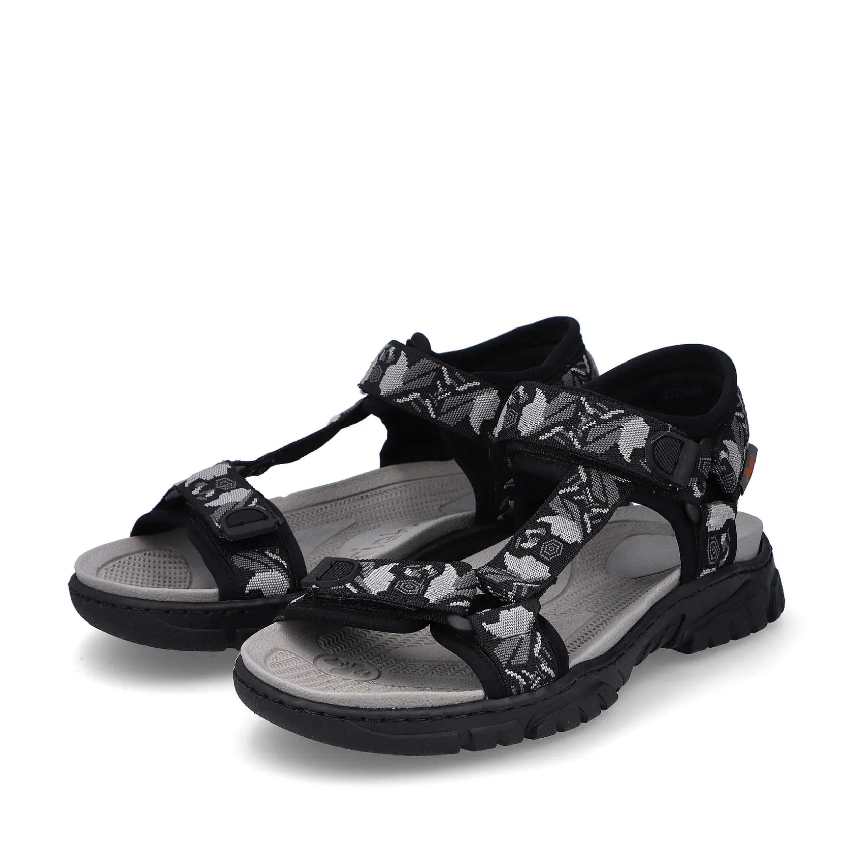 Rieker Sandals-Men'S Trekking Sandals Asphalt Black-Gray