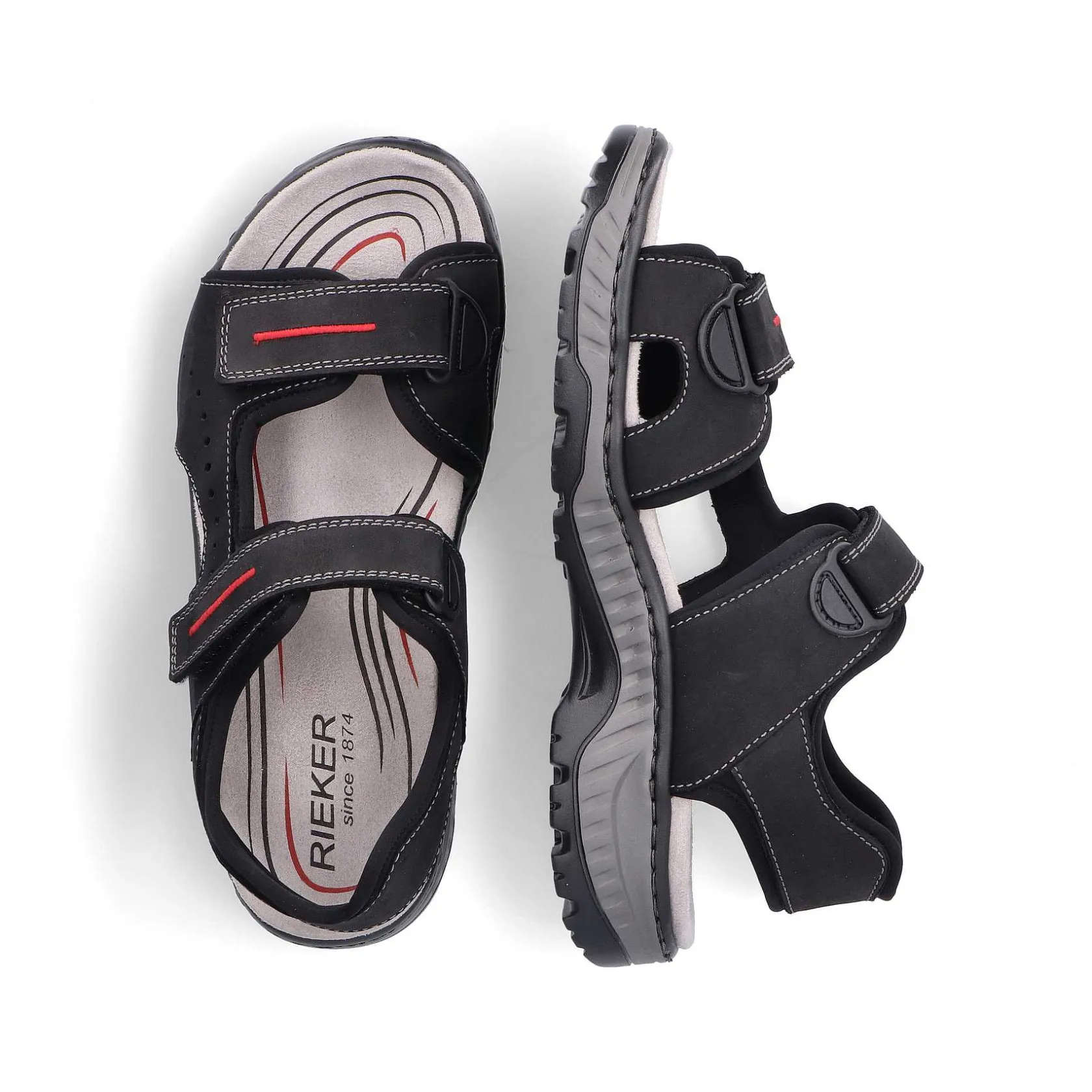 Rieker Sandals-Men'S Trekking Sandals Asphalt Black