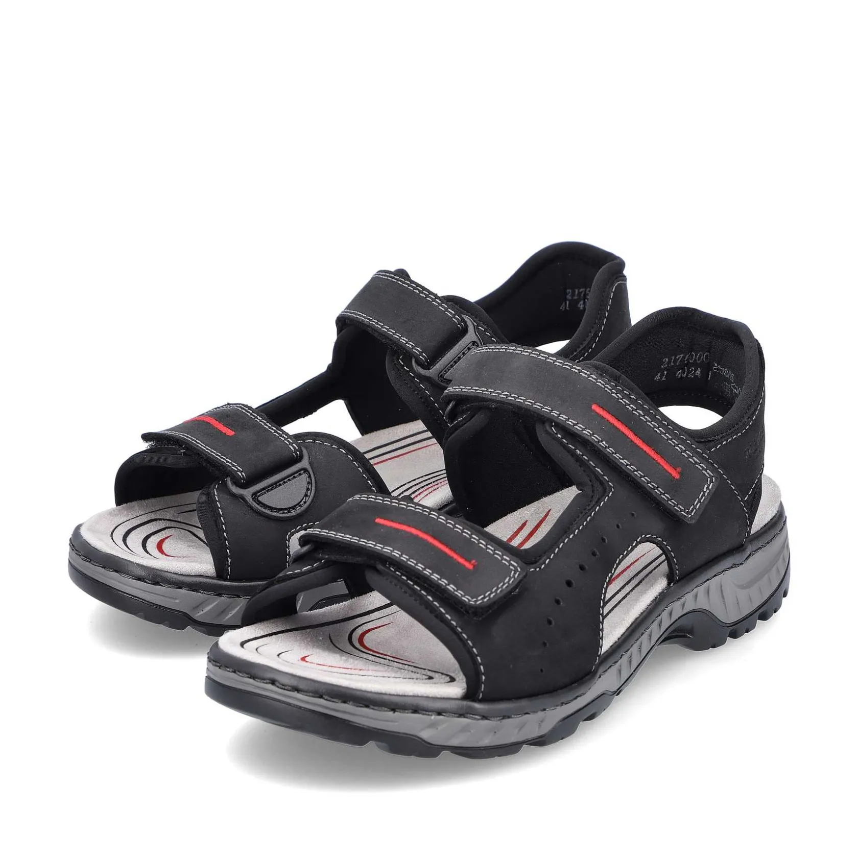 Rieker Sandals-Men'S Trekking Sandals Asphalt Black