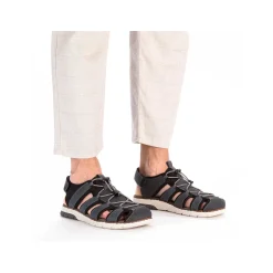 Rieker Summer Shoes-Men'S Trekking Sandals Steel Blue
