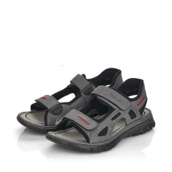 Rieker Summer Shoes-Men'S Trekking Sandals Rock Grey