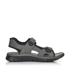 Rieker Summer Shoes-Men'S Trekking Sandals Rock Grey