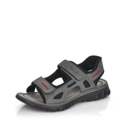 Rieker Summer Shoes-Men'S Trekking Sandals Rock Grey